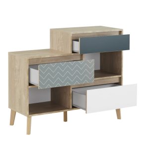 Commode 3 tiroirs 2 niches LARVIK - GAMI
