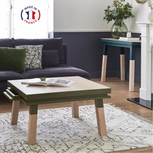 Table basse carrée Vert Lancieux Mon Petit Meuble Français