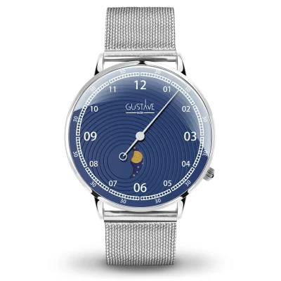 Montre Phase de lune mono aiguille homme - Gustave & cie - Montres - Georges Bleu – Image 6