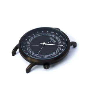 Montre Antoine, cadran noir et bracelet milanais noir - Gustave & Cie