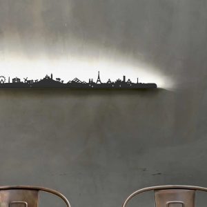 Skyline de Paris en relief Rouge - Je suis Art