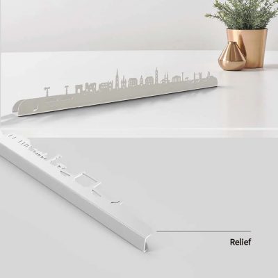 Skyline de Bordeaux en relief Blanc - Je suis Art
