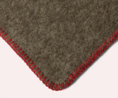 Plaid en laine fabrication française Gris et Rouge - Midipy - Plaids – Image 3