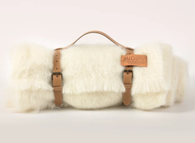 midipy plaid mohair blanc