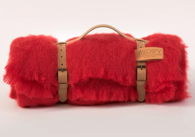 midipy plaid mohair rouge