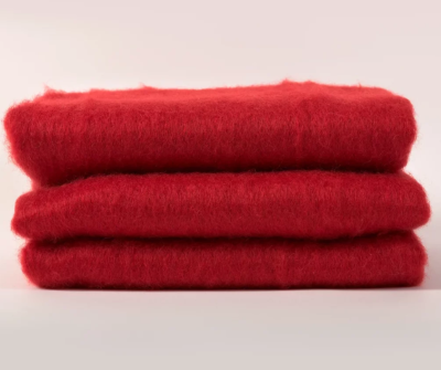 Plaid en Mohair Rouge 140x180cm - Midipy - Plaids – Image 2