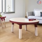 Table basse ronde Rouge de Pluduno, collection EGEE - Mon petit meuble français