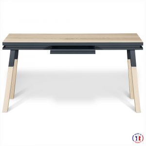 Bureau Console rectangle Bleu sombre de Rance Égée H75 - Mon petit meuble français