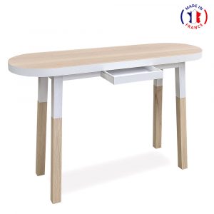 Bureau Console ovale Égée H90 Blanc Balisson - Mon petit meuble français