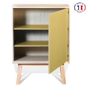 Armoire 1 porte Jaune Lunaire, collection EGEE - Mon petit meuble français