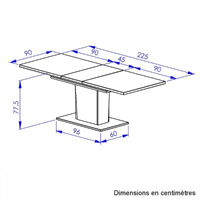 Table rectangulaire avec allonge Crack - Gami
