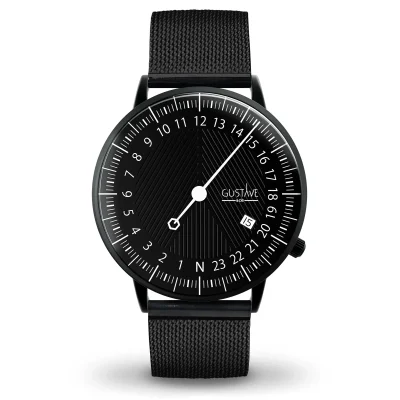 Montre 24H mono aiguille homme - Gustave & cie - Montres - André Noir et noir