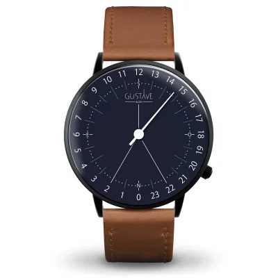 Montre 24H mono aiguille homme - Gustave & cie - Montres - Antoine Bleu