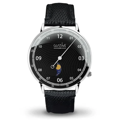 Montre Phase de lune mono aiguille homme - Gustave & cie - Montres - Georges noir
