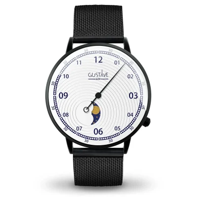 Montre Phase de lune mono aiguille homme - Gustave & cie - Montres - Georges blanc