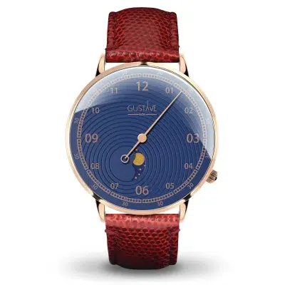 Montre Phase de lune mono aiguille - Gustave & cie - Montres - Georges bleu
