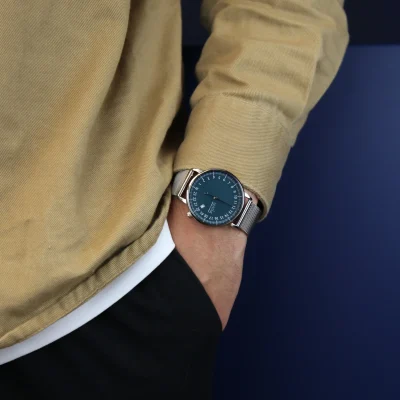 Montre 24H mono aiguille homme - Gustave & cie - Montres - André Bleu et Argent – Image 3