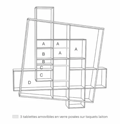 Bibliothèque design avec couleur personnalisée - Drugeot - Bibliothèques - Frisco – Image 7