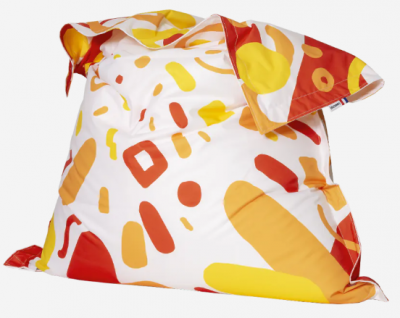 pouf de jardin exterieur jaune shelto