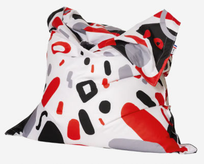 pouf de jardin exterieur rouge shelto