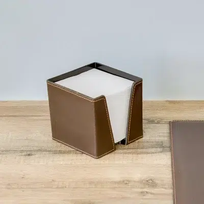 Cube en papier en cuir - Midipy - Accessoires télétravail - 5 coloris – Image 2