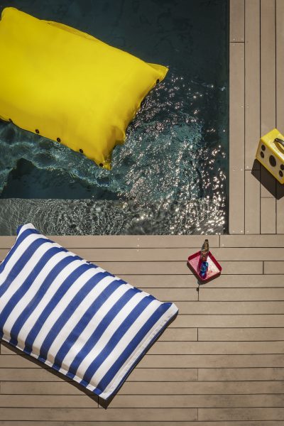 Pouf géant exterieur impermeable à rayure - Shelto - Accessoires de piscine – Image 4