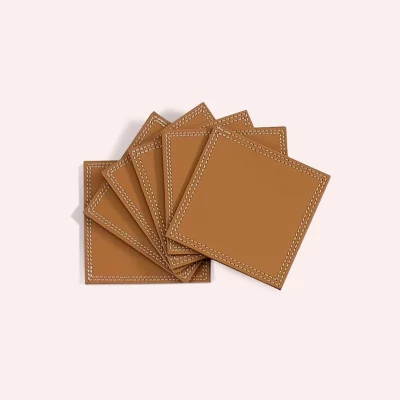 Sous verres en cuir - Midipy - Art de la table - 6 pièces – Image 5