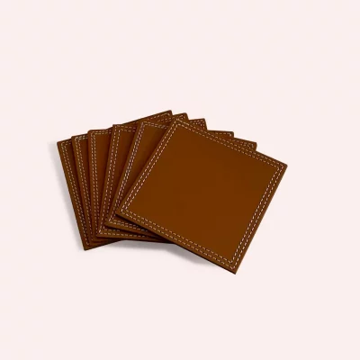 Sous verres en cuir - Midipy - Art de la table - 6 pièces – Image 2