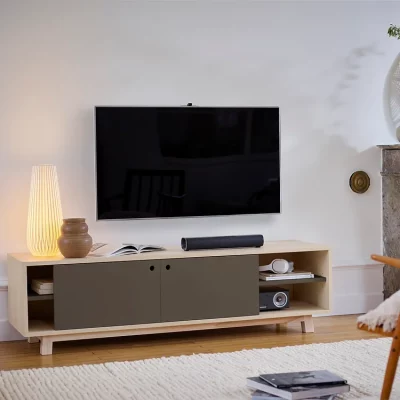 Meuble TV 2 porte sstyle scandinave bois massif - Mon petit meuble français - Meubles TV – Image 9