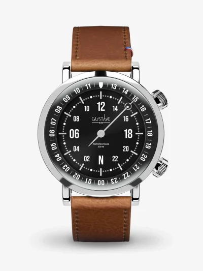 Montre 24h mono aiguille Automatique homme - Gustave & cie - Montres - Jules noir – Image 3