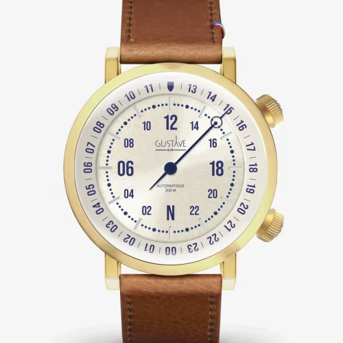 montre jules 24h or blanc gustave and cie