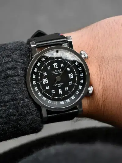 Montre 24h mono aiguille Automatique homme - Gustave & cie - Montres - Jules noir – Image 2
