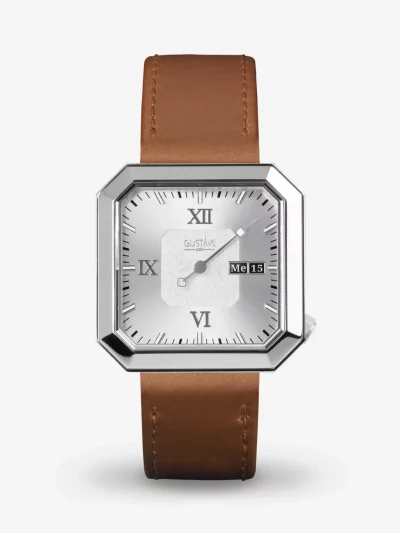 montre 12h argent et blanc gustave & cie
