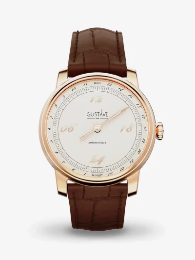 montre paul 24h or rose et blanc gustave and cie