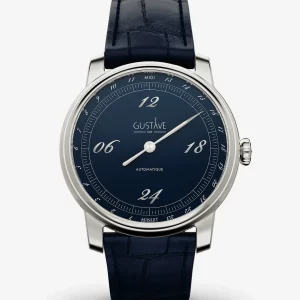 montre 24h argent et bleu gustave and cie