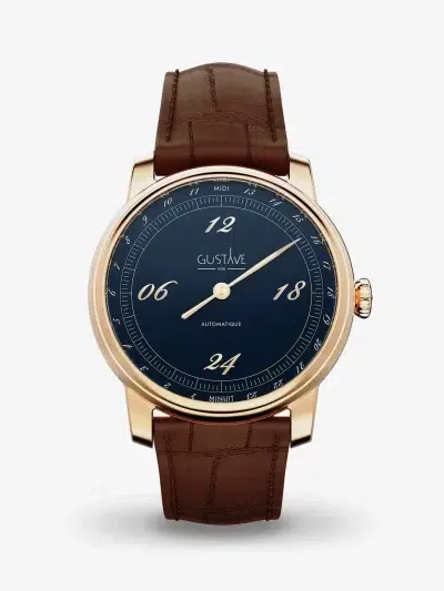 Montre 24h mono aiguille Automatique homme - Gustave & cie - Montres - Paul bleu – Image 3