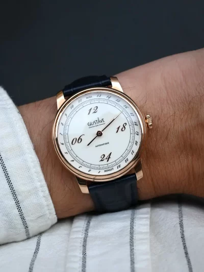 Montre 24h mono aiguille Automatique homme - Gustave & cie - Montres - Paul blanc – Image 3