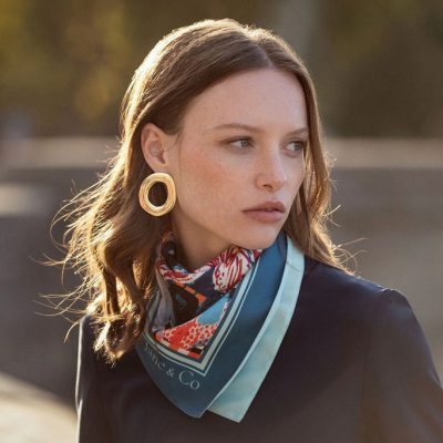 Foulard carré Made in France double-face - Foulards - Jane&Co - Lila-Norah – Image 3