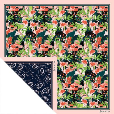 Foulard carré Made in France double-face - Foulards - Jane&Co - Camille-Carla – Image 2