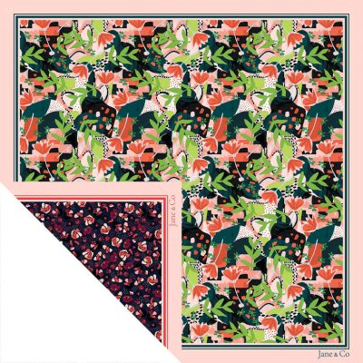 Foulard carré Made in France double-face - Foulards - Jane&Co - Garance-Camille