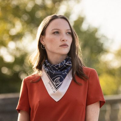 Foulard carré Made in France double-face - Foulards - Jane&Co - Carla-Lila – Image 4