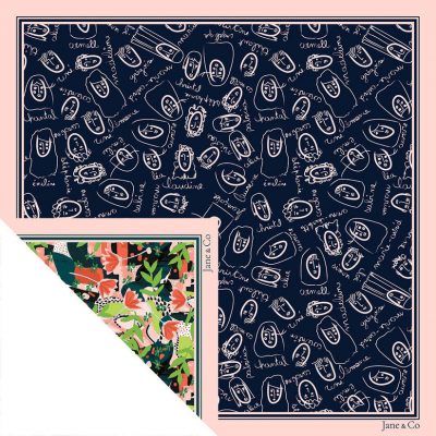Foulard carré Made in France double-face - Foulards - Jane&Co - Camille-Carla