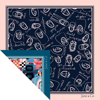 Foulard carré Made in France double-face - Foulards - Jane&Co - Carla-Lila