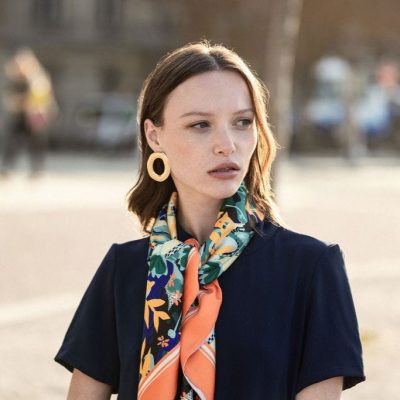 Foulard carré Made in France double-face - Foulards - Jane&Co - Marie-Clémentine – Image 4