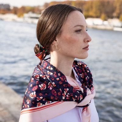 Foulard carré Made in France double-face - Foulards - Jane&Co - Garance-Camille – Image 3