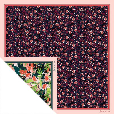 Foulard carré Made in France double-face - Foulards - Jane&Co - Garance-Camille – Image 2