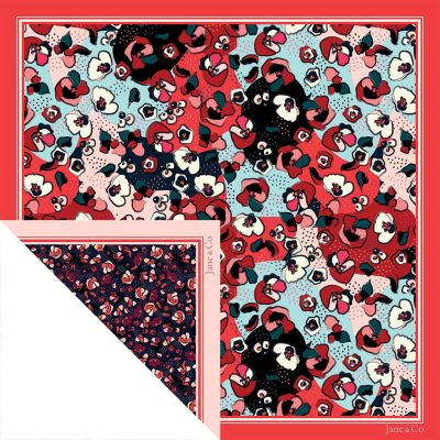 Foulard carré Made in France double-face - Foulards - Jane&Co - Ninon-Garance