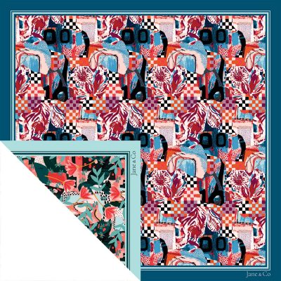 Foulard carré Made in France double-face - Foulards - Jane&Co - Lila-Norah