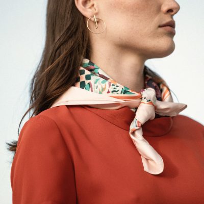 Foulard carré Made in France double-face - Foulards - Jane&Co - Clémentine-Line – Image 3