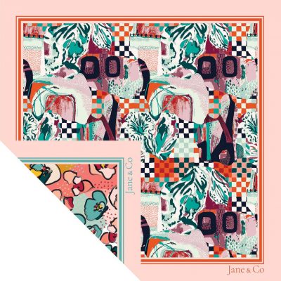 Foulard carré Made in France double-face - Foulards - Jane&Co - Line-Eloïse